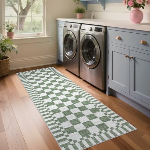 GarveeHome 2.5x8 Checkered Kitchen Runner Rug - Image 2