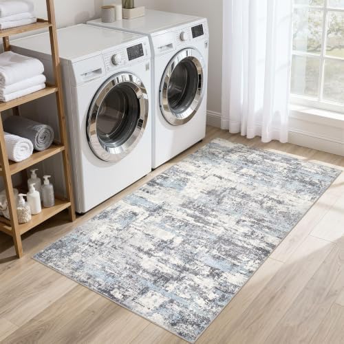 3x5 Runner Rug, Abstract Washable Hallway Rugs - Image 7