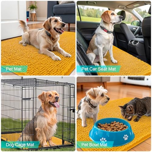 OLANLY Dog Door Mat for Muddy Paws 47x20, Super Absorbent Chenille Mud Mat - Image 7