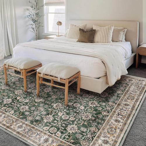 CHAMPLANT Washable Area Rug 10'x14' Boho Design Non-Shedding Easy Care Ideal - Image 2