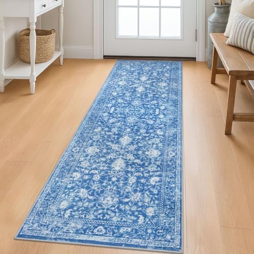 KILOCOCO Hallway Runner 2x6 Washable Runner Rug Kitchen Rug, Denim Blue by Kilococo