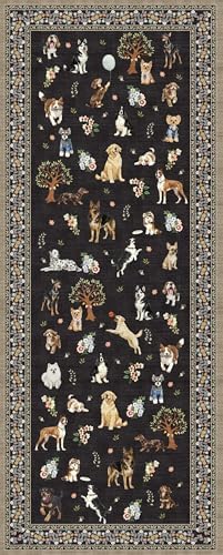 Black Floral Hallway Runner Rug 2x6 - Image 6
