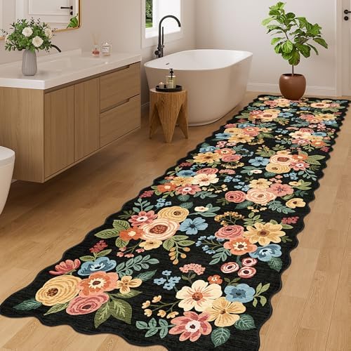 DUKINO 3x10 Runner Rug, Non Slip Floral Washable Rug - Image 4
