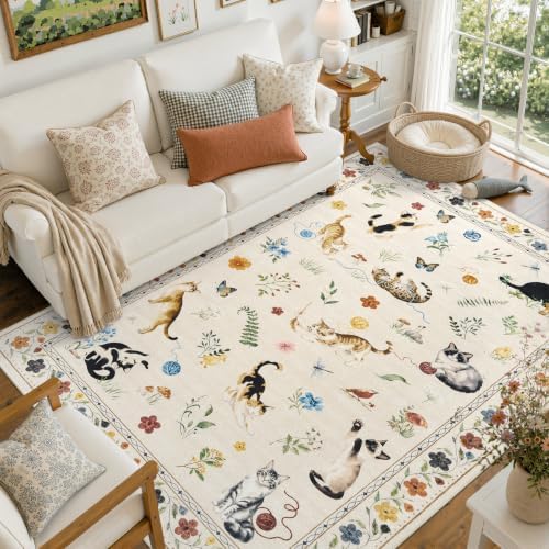 DCX Washable 8x10 Cat Rug for Living Room - Image 3