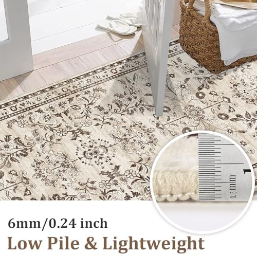 Yamaziot 2x10 Washable Hallway Runner Rug Non Slip Floral Carpet - Image 2