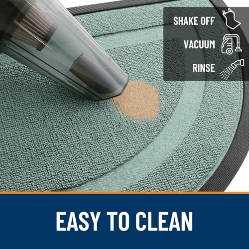 OLANLY Half Circle Front Door Mat Outside 35x23 All-Season Rubber Doormat - Image 5