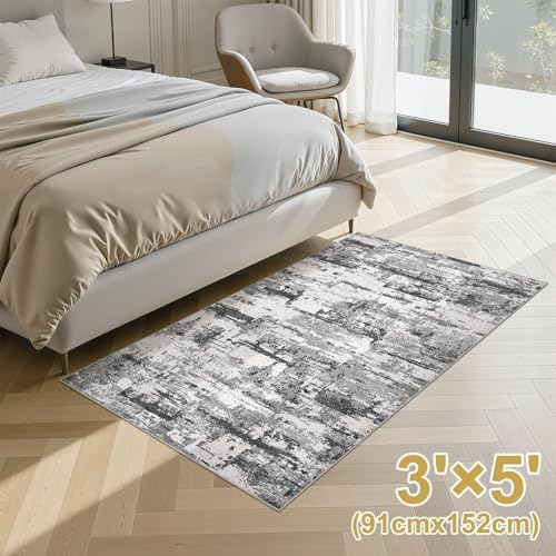 3x5 Runner Rug, Abstract Washable Hallway Rugs - Image 7
