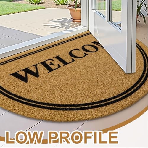 OLANLY Half Circle Door Mat 35x23, Low Profile Doormat - Image 3