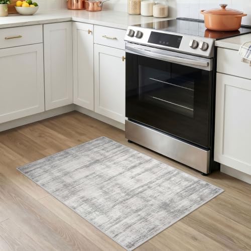 KOZYFLY Abstract Entryway Rug 2x3 Washable Door Mat Indoor Beige - Image 2