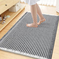 Smiry Waffle Bath Mat 47X32, Soft Absorbent Bathroom Rug, Darkgrey & Cream by Smiry