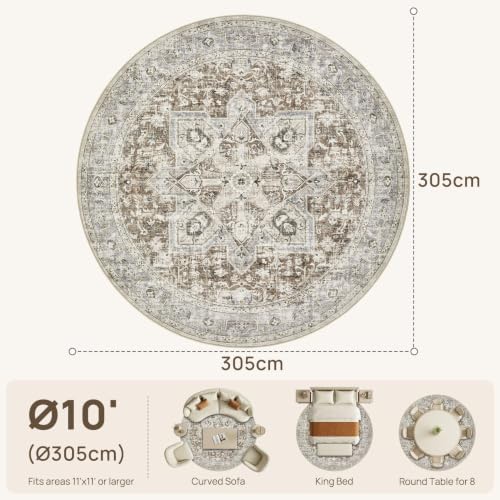Tortania 10' Round Area Rug Living Room Rugs - Image 2