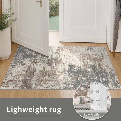 Ciicool 2'6"x10' Runner Rug for Hallway, Modern Abstract Washable Rug Brown - Image 5