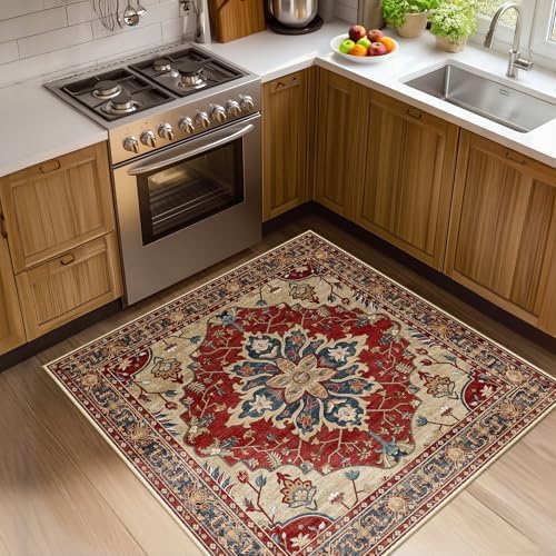 RELEANY Washable Area Rug, Square 4'x4' by RELEANY