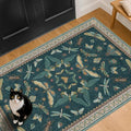 Teal 3x6 Entryway Rug, Washable Low Pile Door Rug by HazoHaus