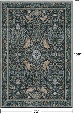 Moody Floral 6x9 Boho Living Room Rug - Image 2