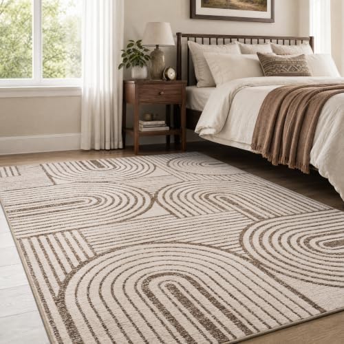 Engiw Khaki Brown Neutral 4x6 Area Rugs by Engiw