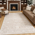 5x7 Beige Neutral Floral Living Room Area Rug by ugoutry