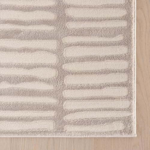 nuLOOM Kailani Cream/Grey Abstract Washable Area Rug - Image 4