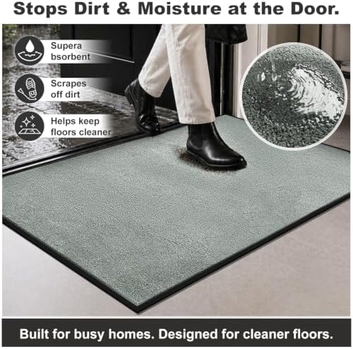 Mibao Super Absorbent Front Door Mat, 29.5" x 17", Non-Slip Washable Indoor - Image 3