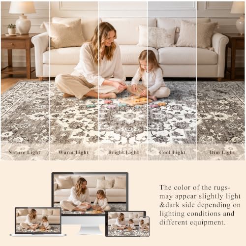 Washable Oriental Area Rug: Soft 10x10 Area Rugs - Image 6