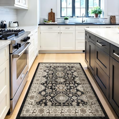 Washable Black Entry Rug: 3x4 Rugs - Image 2