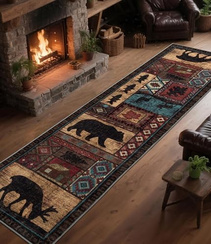 YIHOUSE Washable Rustic Cabin Runner Rug 2x8 Hallway - Image 3
