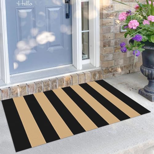 KILOCOCO Striped Rug 2.3'x3.6' Indoor Woven Rug Front Door Mat by Kilococo