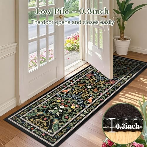 nesrt Jungle Runner Rug for Hallway 2x6Ft, Botanical Washable Soft Boho Kitchen - Image 5