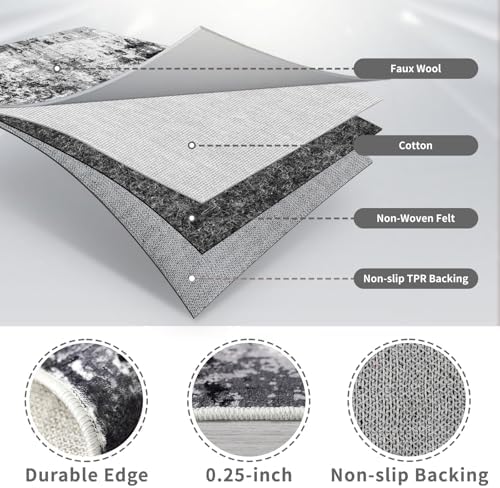3x12 Washable Runner Rugs for Hallway: Long Abstract Runners for Entryway - Image 6