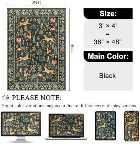 DUKINO 3x4 Rug, Washable Animal Area Rug - Image 2