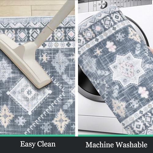 HEBE Boho Kitchen Rugs Set of 3, Non Slip Washable Kitchen Mats - Image 4