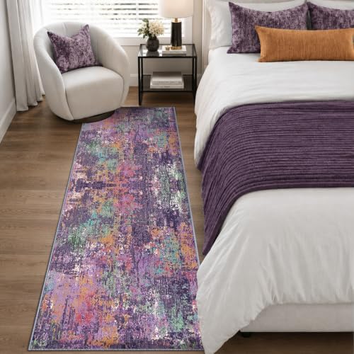 RELEANY Washable Runner 2'x8' Abstract Area Rug - Image 4
