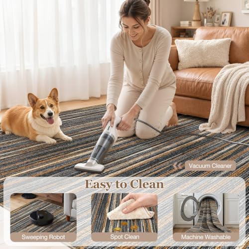 cotiled Washable 10x14 Area Rugs Soft Modern Large Living Room Rug - Image 2