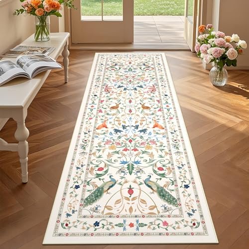 nesrt Jungle Hallway Runner Rug 2x6Ft Non Slip, Botanical Washable Soft Boho by nesrt