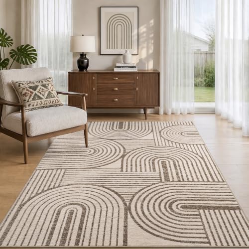 Engiw Khaki Brown Neutral 4x6 Area Rugs - Image 3