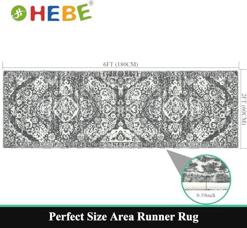 HEBE Hallway Runner Rug 2'x6', Washable Non Slip Kitchen Rug Runner - Image 2