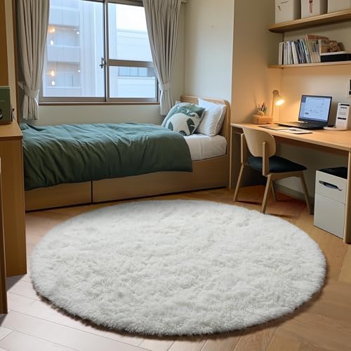 ONASAR Cream White Round Rugs 5ft - Image 4