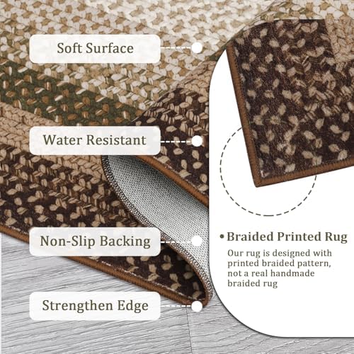 RUGSREAL 5x7 Bedroom Rug Braided Machine Washable Living Room Area Rugs - Image 4