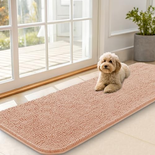 OLANLY Dog Door Mat for Muddy Paws 59x20, Super Absorbent Chenille Mud Mat by OLANLY