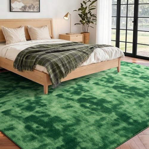 5x7 Tie-dye Green Area Rug Non-Slip Washable Soft - Image 2