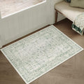 PureCozy Sage Green Entryway Area Rug 2x3 Vintage Floral by PureCozy