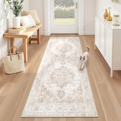 Runner Rug 2x6 Washable Rugs: Vintage Hallway Kitchen Runner Non Slip Low Pile by AOYAOMI