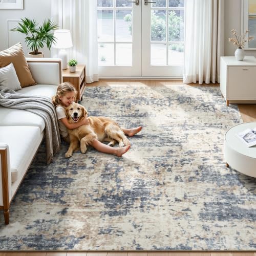 Lessymo Bedroom Rugs 6x9, Washable Carpet Living Room, Abstract Brown - Image 7