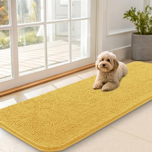 OLANLY Dog Door Mat for Muddy Paws 59x20, Super Absorbent Chenille Mud Mat by OLANLY