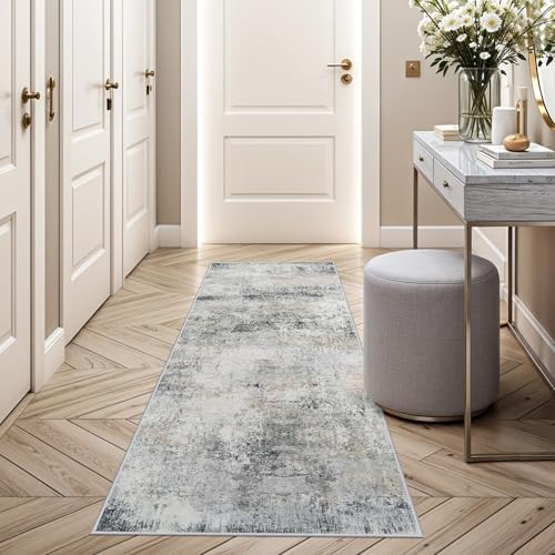 2x6 Runner Rug Washable: Non-Slip Abstract Carpet by HILORUUG