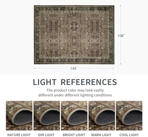 9x12 Vintage Washable Area Rug - Image 2