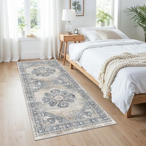 Washable Kitchen Runner Rug 3x6: Indoor Soft Low Pile Hallway Runners Vintage - Image 3