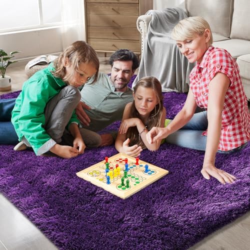 9X12 Large Shag Area Rugs for Living Room Bedroom, Big Soft Purple Fluffy Rug - Image 4