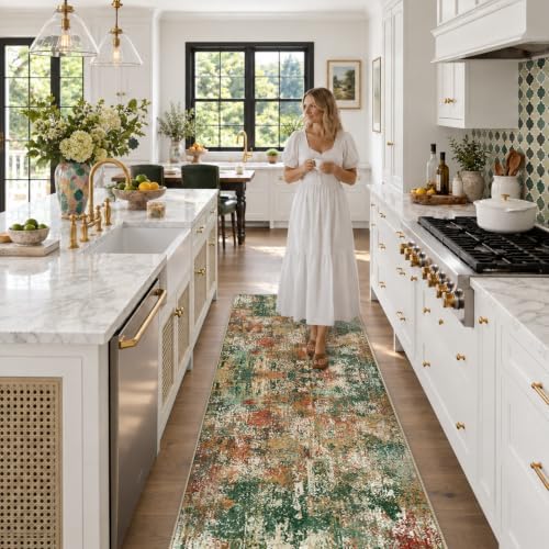 RELEANY Washable Runner 2'x6' Abstract Area Rug - Image 2