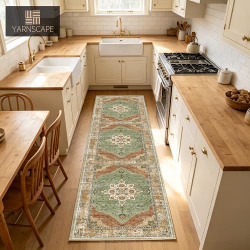 YARNSCAPE 2'6" x 8' Machine Washable Runner Rug, Non-Slip Low-Pile Carpet - Image 3
